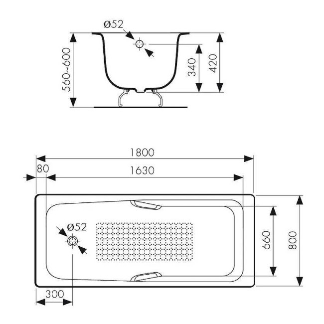 Ванна чугунная Kaiser КВ-1502