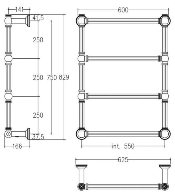 Полотенцесушитель электрический Margaroli 9512R5504POB Полотенцесушитель электрический Margaroli 9512R5504POB