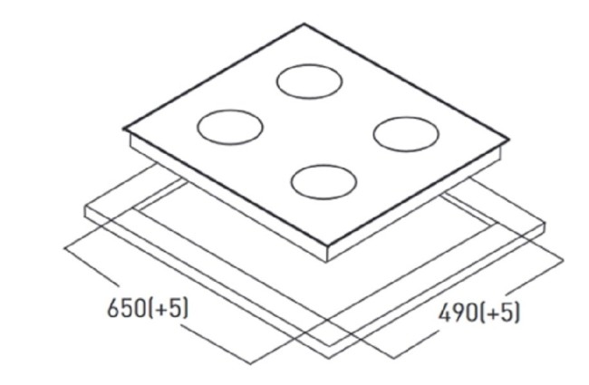 Встраиваемая газовая варочная панель Oasis P-GGT (F)