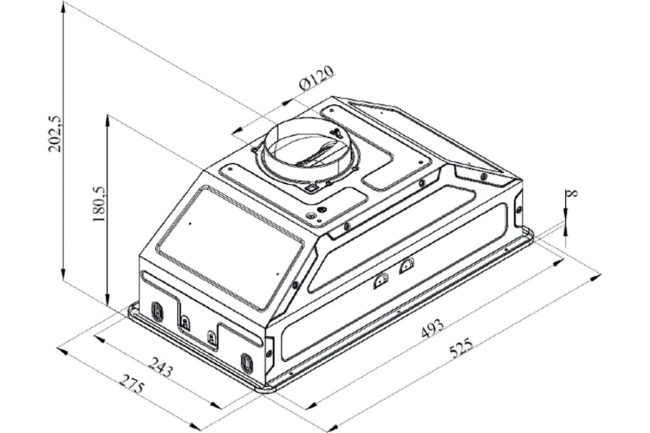 Встраиваемая вытяжка Monsher INHIT 60 Noir
