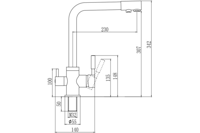 Смеситель для кухни Savol S-L1801H-1