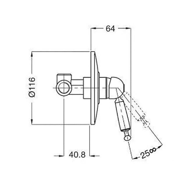 Встраиваемый смеситель для душа BUGNATESE OXFORD BN.OXF-6330CR Chrome