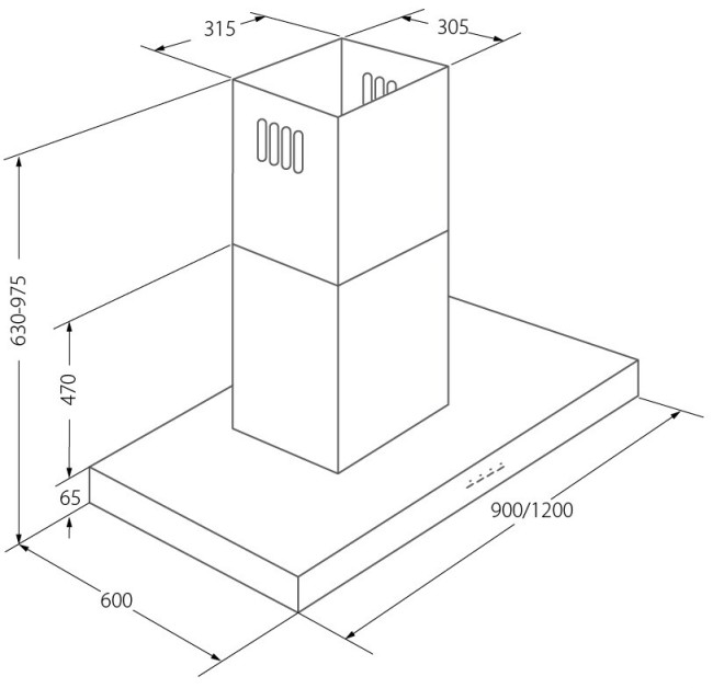 Островная вытяжка Akpo WK-8 Isla Feniks 90 IX