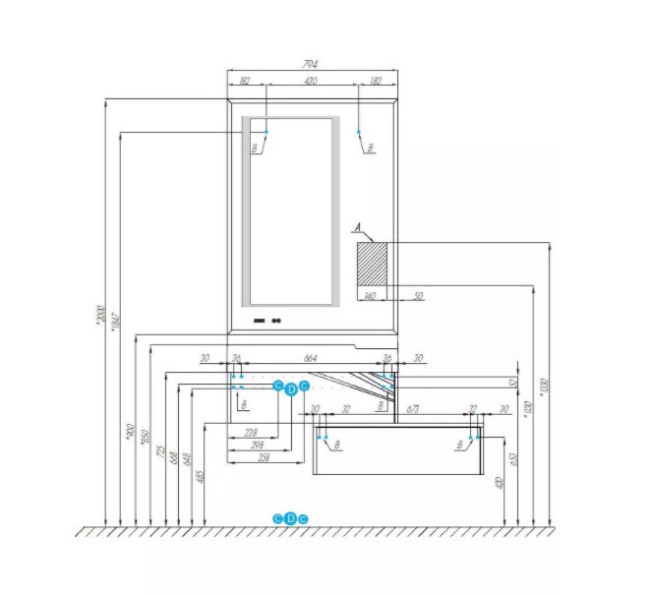 Тумба под раковину Aquaton Римини 60 (1A226601RN010) белый глянец