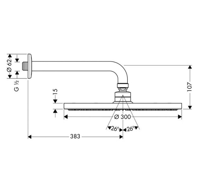Верхний душ Hansgrohe Raindance Air 27493000 Верхний душ Hansgrohe Raindance Air 27493000