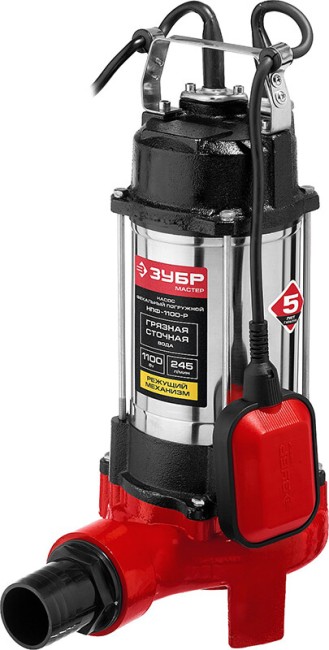 Насос фекальный Зубр НПФ-1100-Р Насос фекальный Зубр НПФ-1100-Р