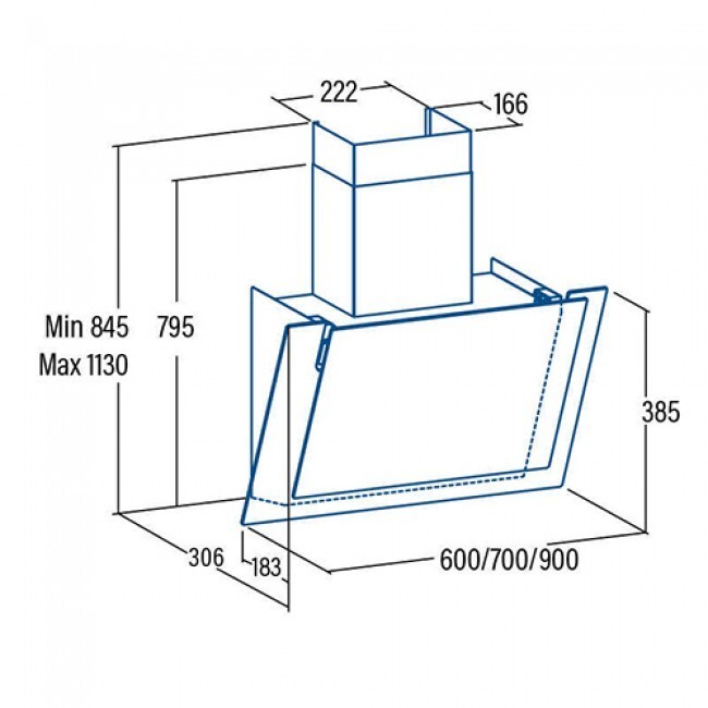 Каминная вытяжка Cata Valto 900 XGBK