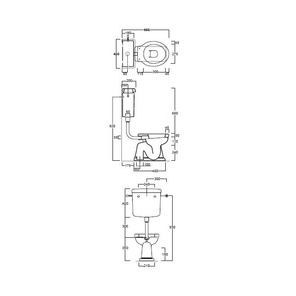 Бачок для средней трубы Simas LONDRA (LO912bia) белый Бачок для средней трубы Simas LONDRA (LO912bia) белый