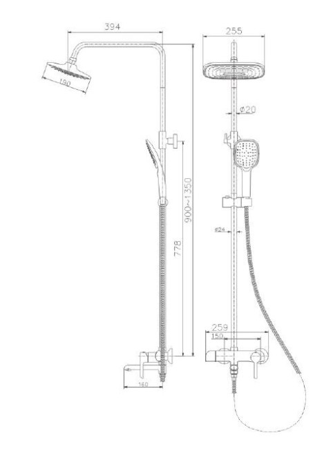 Душевая система Haiba HB24805-8