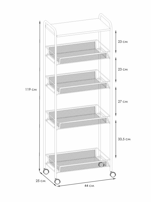 Этажерка ЗМИ Ладья 25 КС на колесиках медный Э 443 Этажерка ЗМИ Ладья 25 КС на колесиках медный Э 443