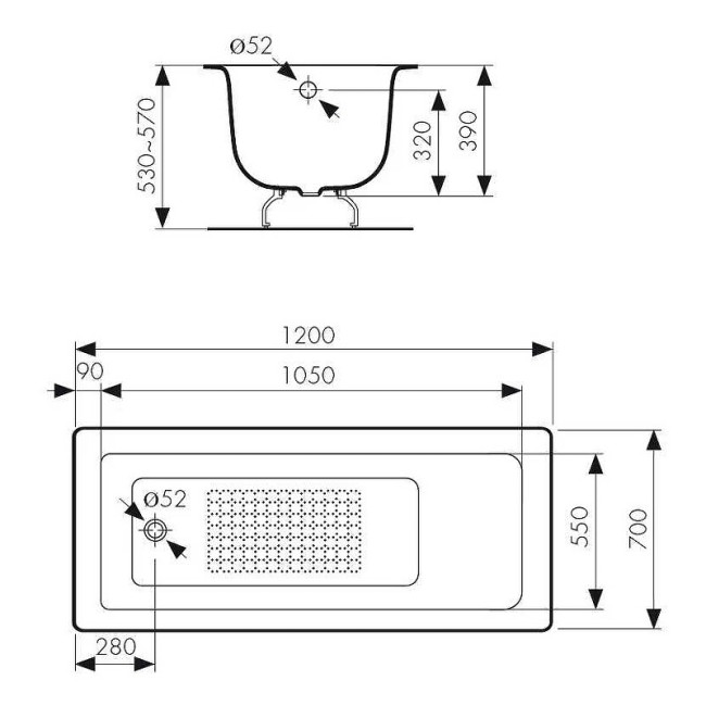 Ванна чугунная Kaiser КВ-1601