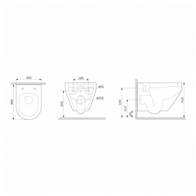 Подвесной унитаз AM.PM Spirit V2.0 C701700MBSC