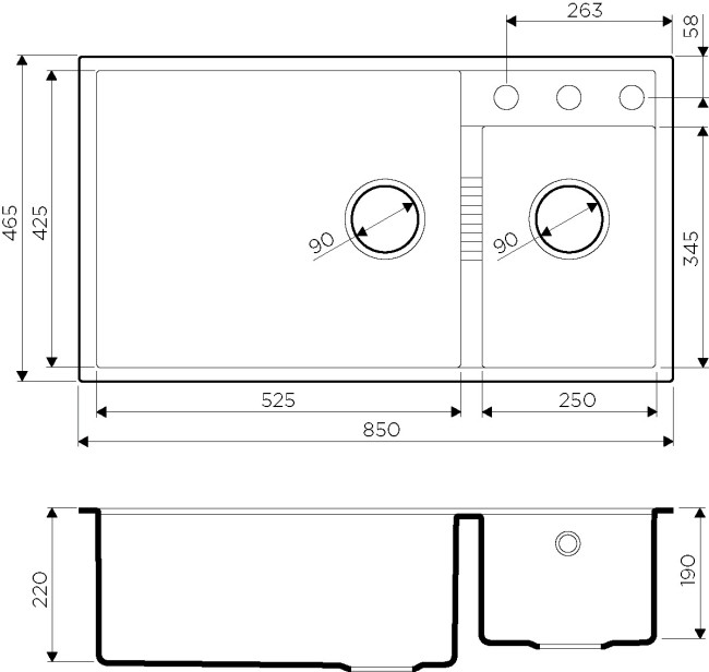 Кухонная мойка Omoikiri Tedori 85-2-U-WH Tetogranit/белый (4993943)