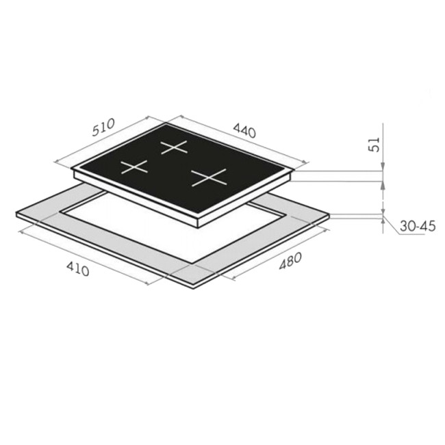 Встраиваемая газовая варочная панель HOMSair HGS433GS Встраиваемая газовая варочная панель HOMSair HGS433GS