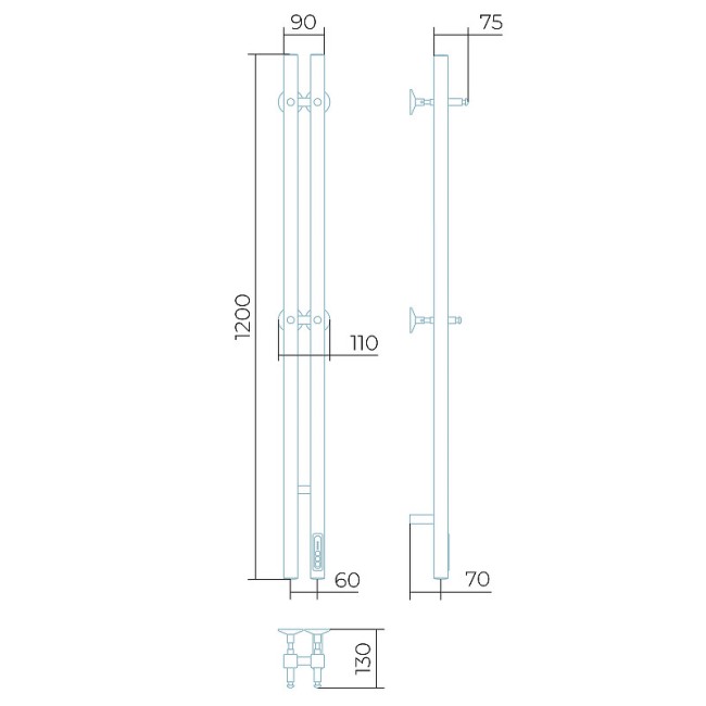 Полотенцесушитель электрический Larusso Прайм Дуэт П3 (4670078536327)