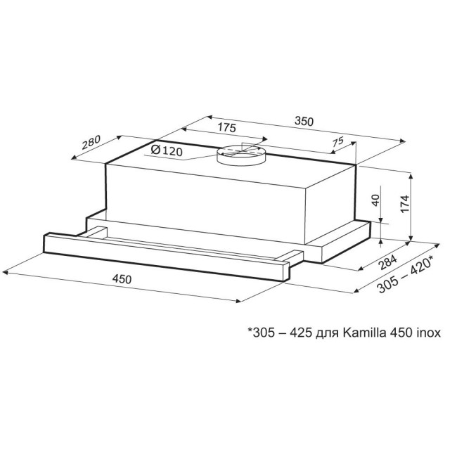 Встраиваемая вытяжка Kronasteel KAMILLA 450 WHITE