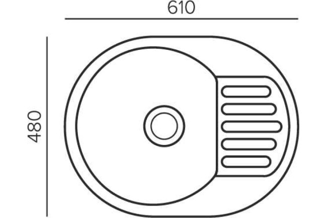 Кухонная мойка Polygran Quartz Bond 610 уголь Кухонная мойка Polygran Quartz Bond 610 уголь