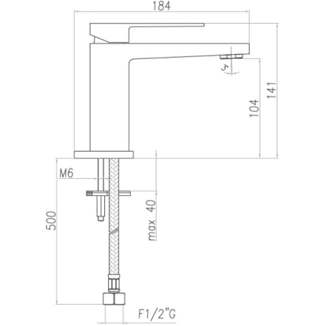 Смеситель для раковины Webert Pegaso PE830102740