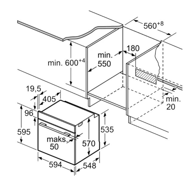 Встраиваемый электрический духовой шкаф Bosch HBA5570S0