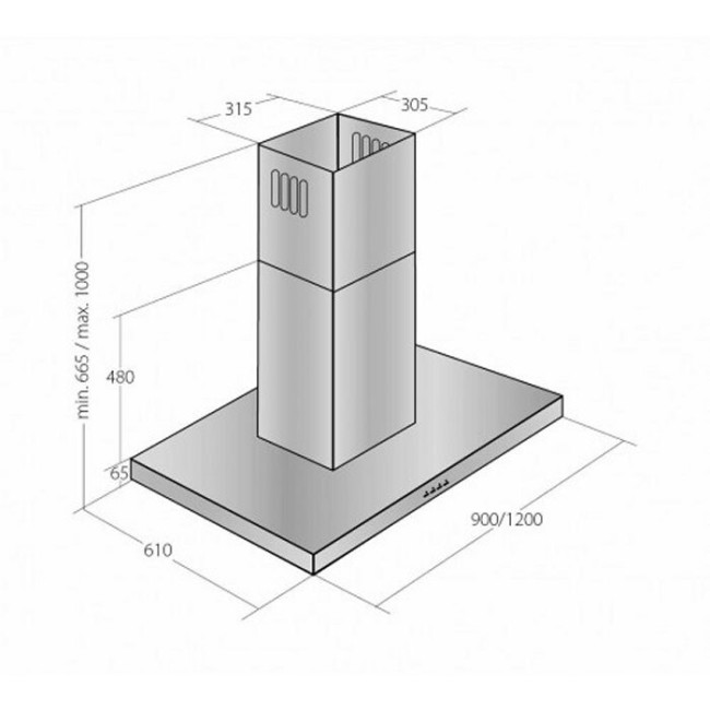 Островная вытяжка Akpo WK-9 Isla Feniks glass 90 черный