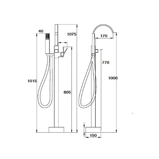 Смеситель напольный для ванны BochMann Resia (BM9191) Смеситель напольный для ванны BochMann Resia (BM9191)