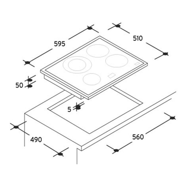 Встраиваемая электрическая варочная панель Candy CH 64 CB