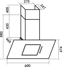 Каминная вытяжка MBS Camellia 160 White Каминная вытяжка MBS Camellia 160 White