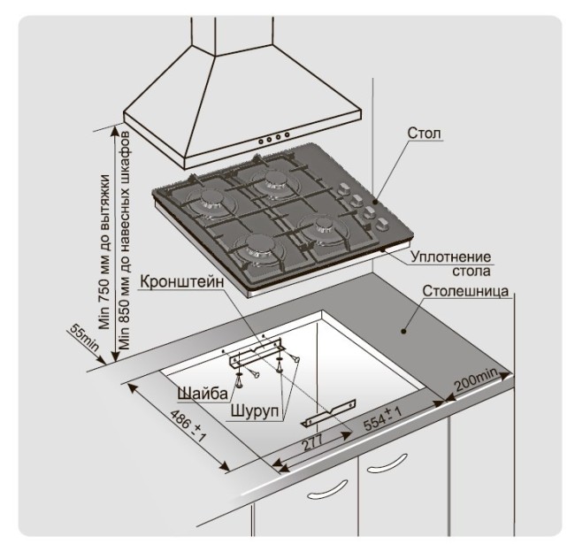 Встраиваемая газовая варочная панель Gefest СГ СВН 2230 К8