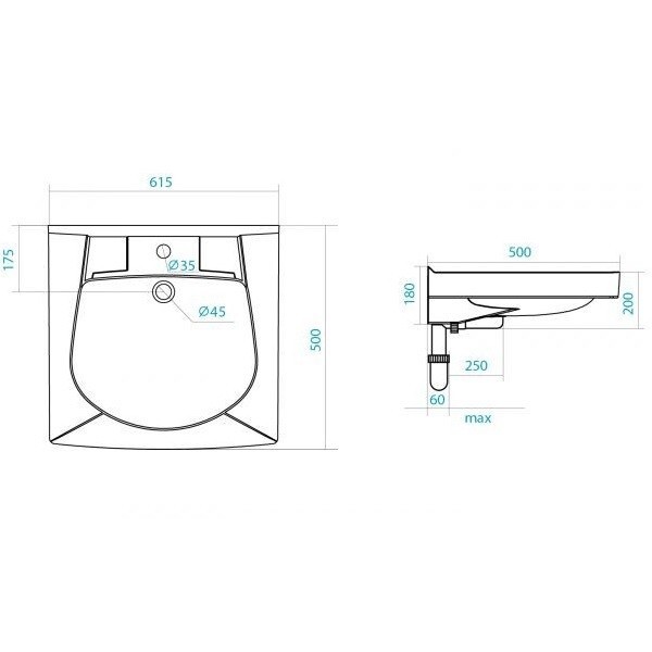 Раковина Santek Пилот-50 ( 1.WH30.1.970)