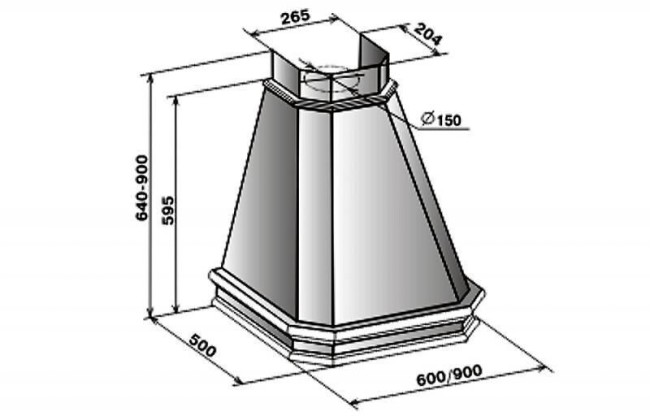 Каминная вытяжка Elikor Пергола 90 бежевый/бук св.коричневый Каминная вытяжка Elikor Пергола 90 бежевый/бук св.коричневый