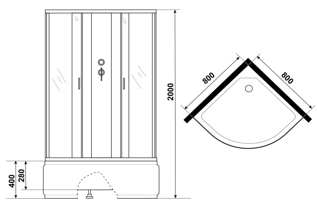 Душевая кабина Niagara NG-2307-14BK