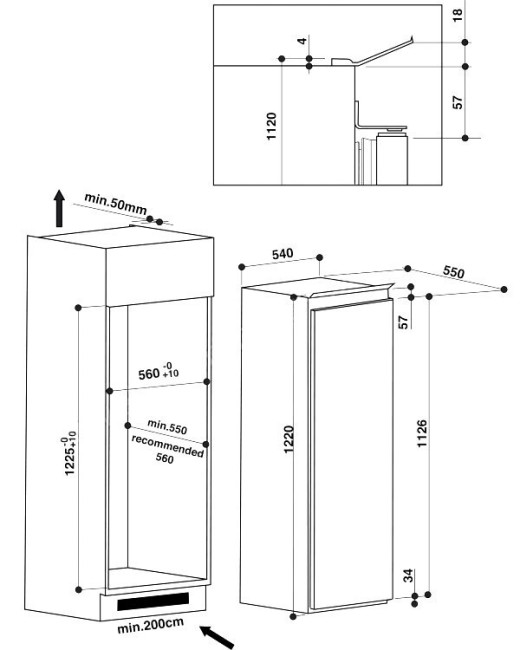 Встраиваемый холодильник Whirlpool ARG 752/А+