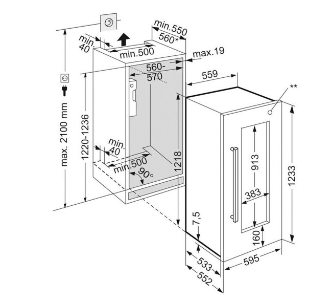 Встраиваемый винный шкаф Liebherr EWTdf 2353