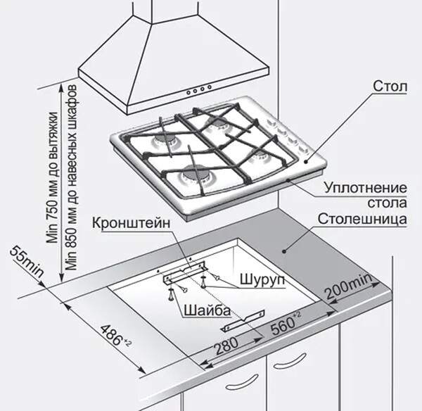Встраиваемая газовая варочная панель Gefest СГ СН 1211 Е83 Встраиваемая газовая варочная панель Gefest СГ СН 1211 Е83