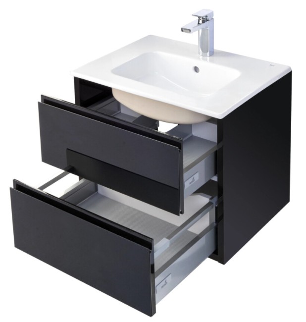 Тумба под раковину Aquaton Римини 60 (1A226601RN950) черный глянец