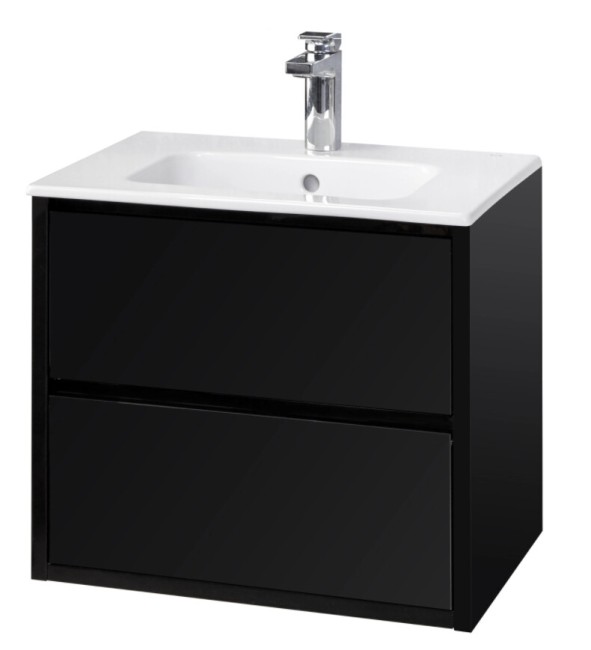 Тумба под раковину Aquaton Римини 60 (1A226601RN950) черный глянец