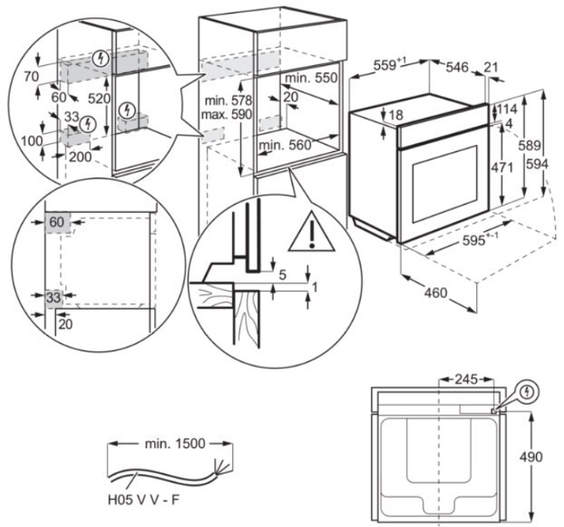 Встраиваемый электрический духовой шкаф Electrolux OEE5C61Z