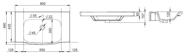 Раковина AM.PM Like M80WCC0802WG белый глянец