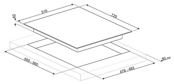 Встраиваемая газовая варочная панель Smeg PX375 Встраиваемая газовая варочная панель Smeg PX375