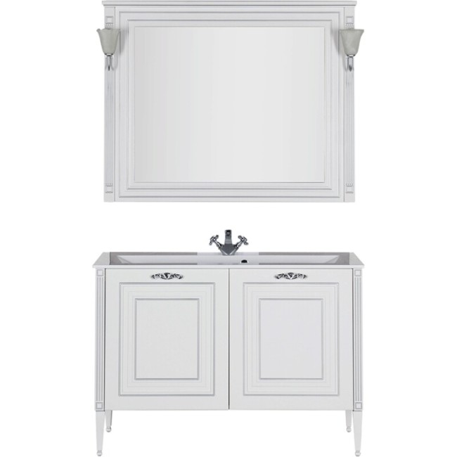 Комплект мебели Aquanet Паола 120 цв.белый патина серебро (182131) Комплект мебели Aquanet Паола 120 цв.белый патина серебро (182131)