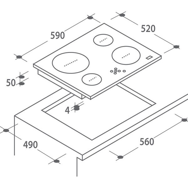 Встраиваемая электрическая варочная панель Candy CH 647 B JV