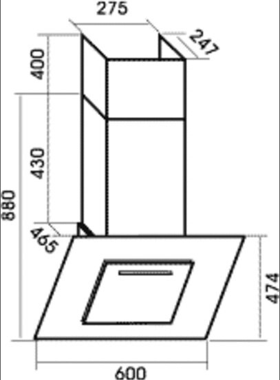Каминная вытяжка MBS Lavanda 160 Glass Black Каминная вытяжка MBS Lavanda 160 Glass Black