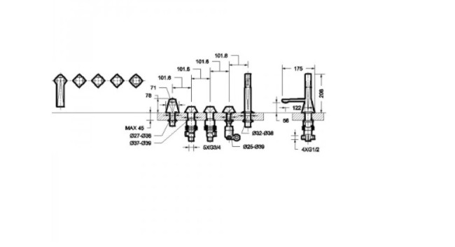 Смеситель для ванны Bravat Diamond F518102C-DE