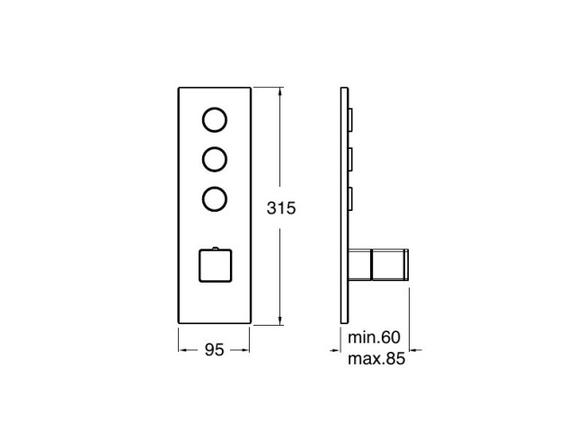 Внешняя часть смесителя для душа Cristina TERMO UP (XQ72351) хром