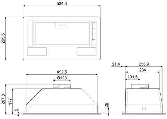 Встраиваемая вытяжка Smeg KSG52HE