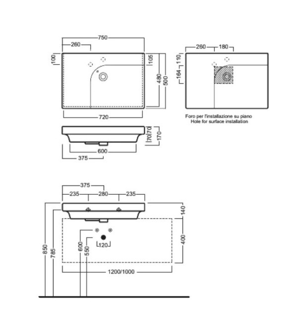 Раковина Hatria YXF801