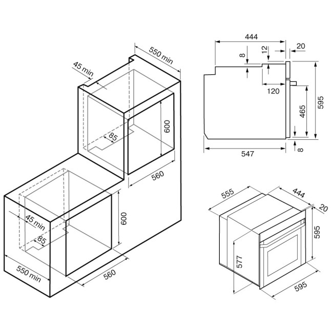 Встраиваемый электрический духовой шкаф Krona Nebula steam 60 BL Встраиваемый электрический духовой шкаф Krona Nebula steam 60 BL