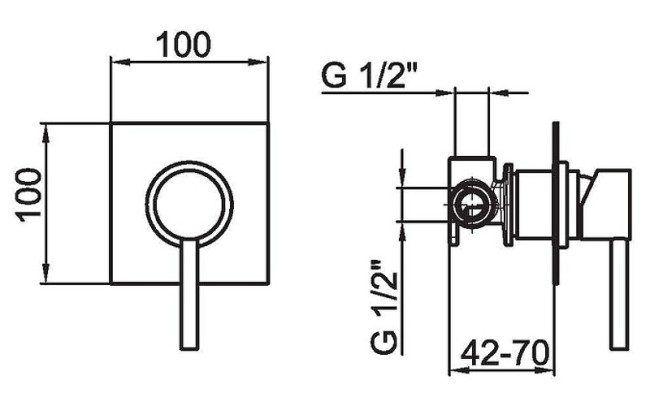 Встраиваемый смеситель для душа Webert Elio EL880101345