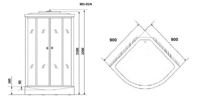 Душевая кабина Niagara NG-301-01N