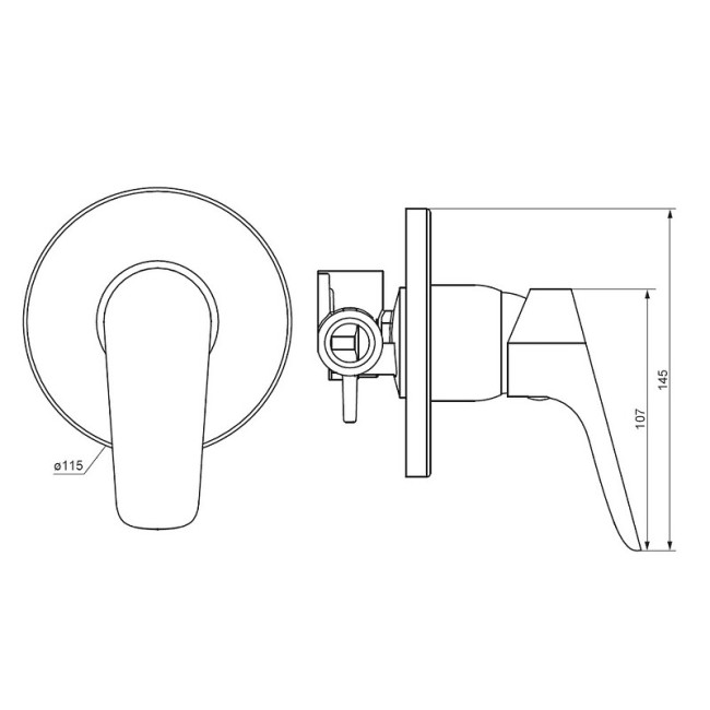 Встраиваемый смеситель Damixa Jupiter 777500001 Встраиваемый смеситель Damixa Jupiter 777500001